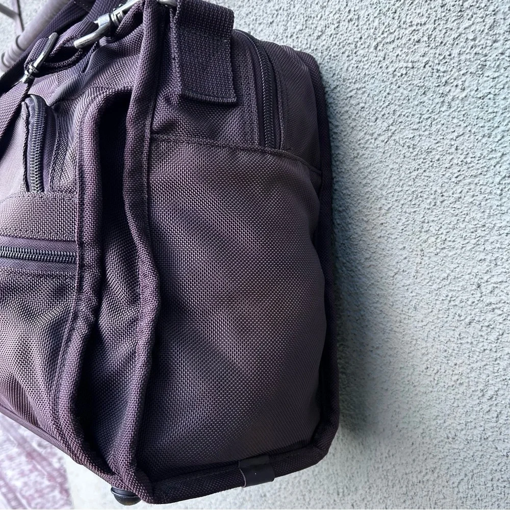 TUMI Canvas and Leather Carryon Duffle Travel Bag Chocolate Brown | Made in USA